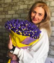 51 ирис в букете Синее солнце 