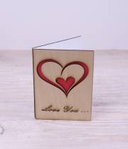 Wooden postcard Love you №10